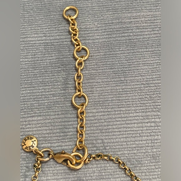 J.Crew blue gemstone vintage statement necklace with gold chain 9-12” drop - Picture 7 of 11